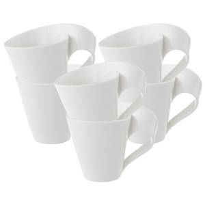 Kaffeetassen NewWave 6er Set Weiß - Porzellan - 8 x 9 x 11 cm