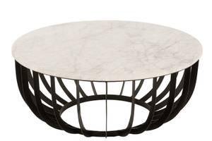 Table de salon ronde marbre Blanc - Pierre - 91 x 38 x 91 cm