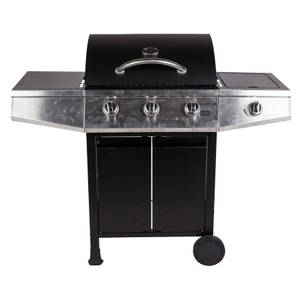 3-flammiger Gasgrill Schwarz - Metall - 52 x 100 x 117 cm