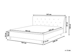 Doppelbett SAVERNE Schwarz - Grau - Hellgrau - Breite: 197 cm