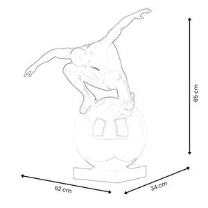 Große Harzskulptur Großer Beherrschung Weiß - 62 x 65 x 34 cm