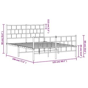 Metall Bettgestell 3030959-3 Weiß - 125 x 196 cm