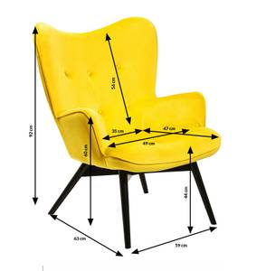 Fauteuil Vicky Velvet Jaune