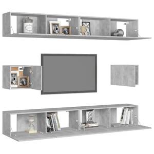 TV-Schrank 6er Set D127 Grau - Holzwerkstoff - 30 x 30 x 100 cm