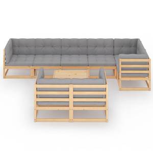 Garten-Lounge-Set (9-teilig) 3009804-2 Grau - Holz