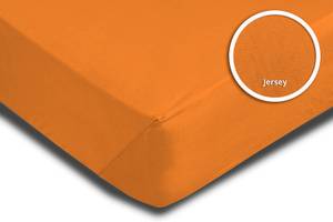 Spannbettlaken Jersey orange 200x200 cm Orange - Textil - 200 x 25 x 200 cm