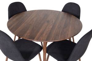 Essgruppe Plaza 27 (5-teilig) Schwarz - Massivholz - 100 x 75 x 100 cm