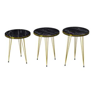 Set de 3 tables d'appoint Ry rondes Multicolore - 34 x 55 x 34 cm