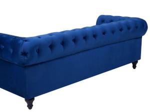 3-Sitzer Sofa CHESTERFIELD Schwarz - Blau - Marineblau - 201 x 70 x 75 cm - Textil