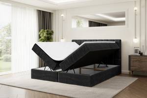 Boxspringbett MIAMI Schwarz - Breite: 120 cm - H4