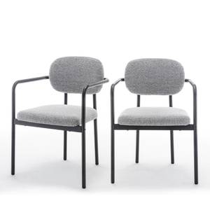 Lot de 2 fauteuils de table Stuart Gris - Textile - 54 x 80 x 53 cm