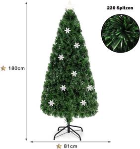 180cm LED Künstlicher Weihnachtsbaum Grün - Kunststoff - 81 x 180 x 81 cm