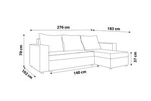 Ecksofa Eckcouch Couch L Form Breese Gold - Ecke davorstehend rechts