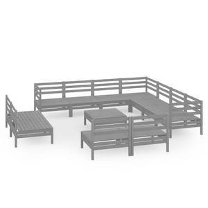 Garten-Lounge-Set Grau - Massivholz - Holzart/Dekor - 64 x 29 x 64 cm