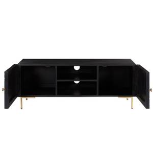 Meuble TV Chimane Noir - Bois massif - 120 x 45 x 120 cm