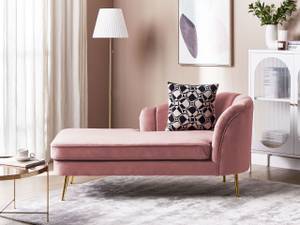 Chaiselongue ALLIER Gold - Pink - Armlehne davorstehend links - Ecke davorstehend rechts