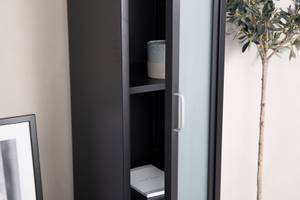 Vitrinenschrank Acero Schwarz - Metall - 35 x 150 x 35 cm