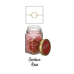 Duftkerze im Glas mit verstecktem Schmuc Pink - Glas - 6 x 8 x 6 cm