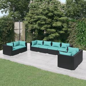 Garten-Lounge-Set (8-teilig) 3013635-17 Schwarz - Blau - Pastellblau