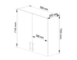 Hängeschrank LIMA 80 2T Braun - Weiß - Holzwerkstoff - 80 x 72 x 31 cm