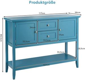Konsolentisch Flurtisch Blau - Holzwerkstoff - 38 x 87 x 117 cm