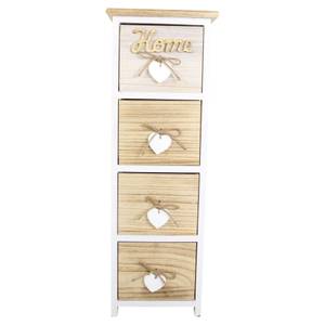 Kommode Lovely Home Braun - Weiß - Textil - Holz teilmassiv - 26 x 77 x 30 cm