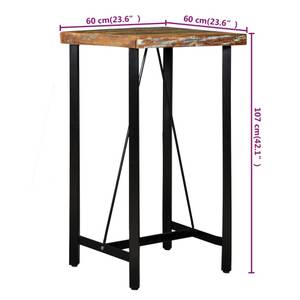 Bar-Set(3-teilig) 275141 Braun - Metall - Massivholz - 60 x 107 x 60 cm