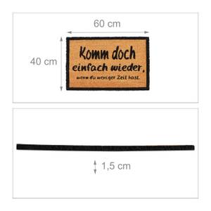 Fußmatte Kokos KOMM WIEDER Schwarz - Braun - Naturfaser - Kunststoff - 60 x 2 x 40 cm