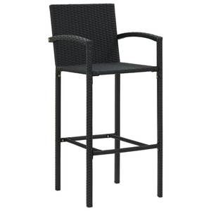 Bar-Set (3-teilig) Schwarz - Kunststoff - Polyrattan - 61 x 106 x 61 cm