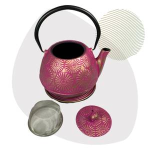 Hani 1.2l Teekanne Gusseisen Pink - Metall - 15 x 24 x 18 cm