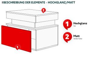 Nachttisch Glossa 1S Hochglanz Schwarz