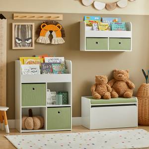 Etagère pour enfants KMB81-W Vert - Blanc - Bois manufacturé - 60 x 36 x 20 cm