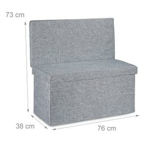 Tabouret de rangement pliant en lin Gris