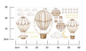 Wandsticker Ballons Wolken Sterne Beige - Braun - Grau - 60 x 30 x 30 cm