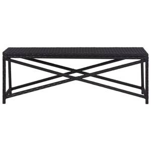 Gartenbank 3000274 Schwarz - Metall - Polyrattan - 120 x 43 x 40 cm