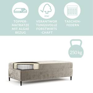 Boxspringbett Currey Grau - Breite: 80 cm - H3