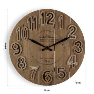 Dekorative Wanduhr Tanbar Braun - Holzwerkstoff - 60 x 60 x 6 cm