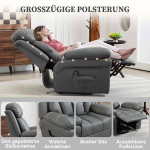 Fernsehsessel Aufstehhilfe 713-013V91GY Grau