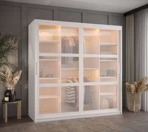 ARMOIRE À PORTES COULISSANTES FLUTES Largeur : 180 cm - Argenté