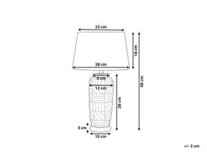 Lampe de table TRAISEN Beige - Argenté - Blanc - Céramique - 28 x 48 x 28 cm