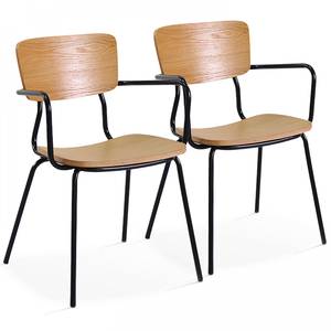 2er-set Sessel Skola Braun - Massivholz - 49 x 79 x 0 cm