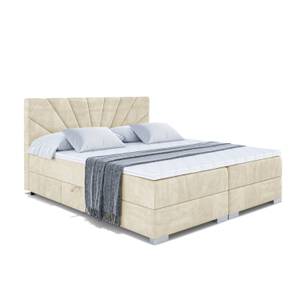 Boxspringbett MILTIO Ecru - Breite: 160 cm - H3