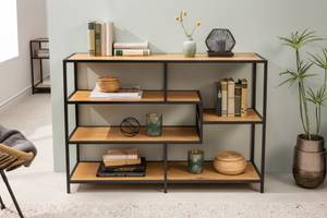 Bücherregal SLIM LINE Schwarz - Braun - Holz