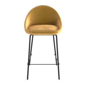 Tabouret de bar Misty (Lot de 2) Jaune - Textile - 49 x 88 x 46 cm