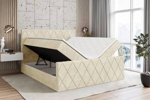 Boxspringbett LEPARO-Z Beige - Breite: 200 cm - H3