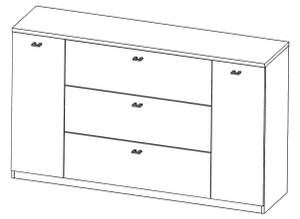 Sideboard ROMA Braun - Holzwerkstoff - 155 x 40 x 93 cm