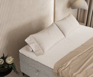 Boxspringbett Araya I Taschenfederkern Grau - Breite: 140 cm