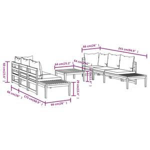 Garten-Lounge-Set (5-teilig) 3014466-6 Braun - Dunkelgrau - Grau