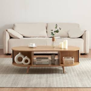 Table basse de salon Nordkapp Beige - Bois manufacturé - 120 x 40 x 55 cm