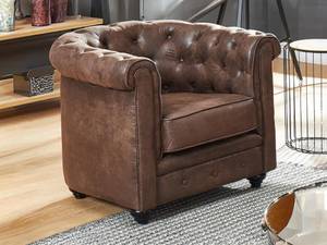 Sessel CHESTERFIELD Braun - Textil - 78 x 72 x 82 cm